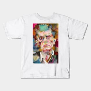 LUDWIG WITTGENSTEIN watercolor portrait .4 Kids T-Shirt